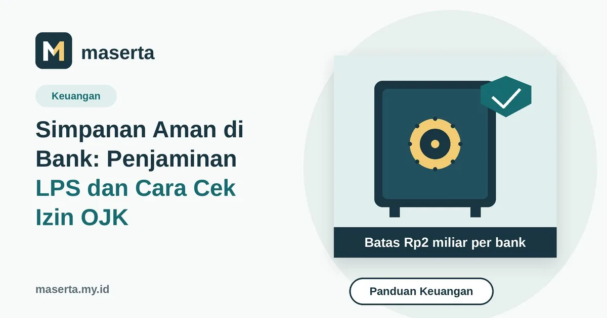 Ilustrasi brankas dengan perisai bertanda centang yang melambangkan simpanan terjamin